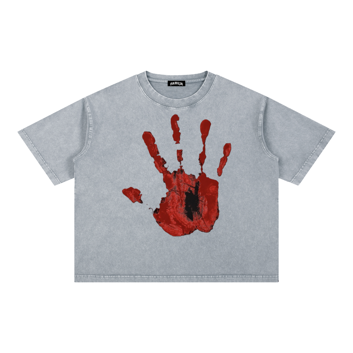 FAMUJA Marcado Red Hand Mineral-Wash T-Shirt