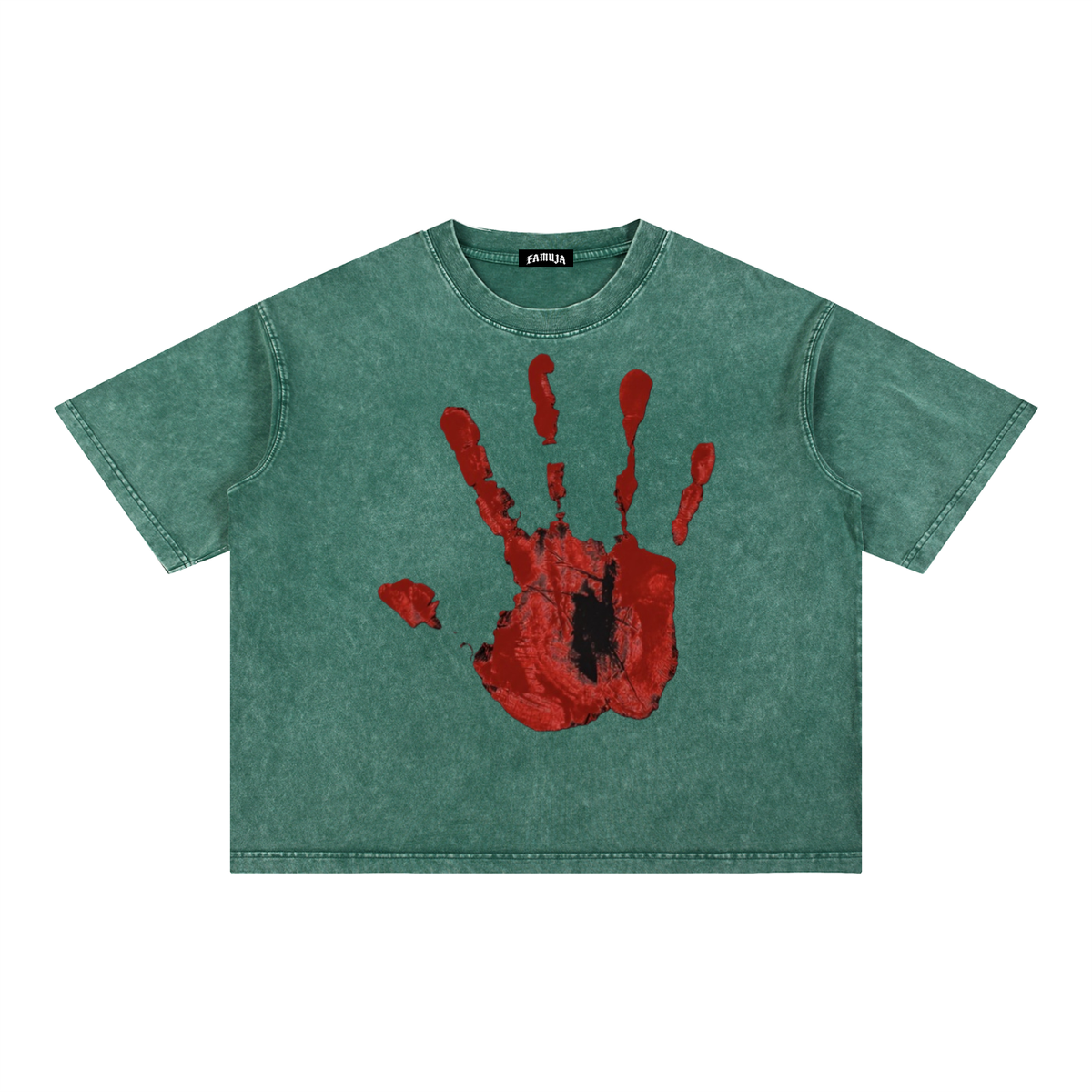 FAMUJA Marcado Red Hand Mineral-Wash T-Shirt