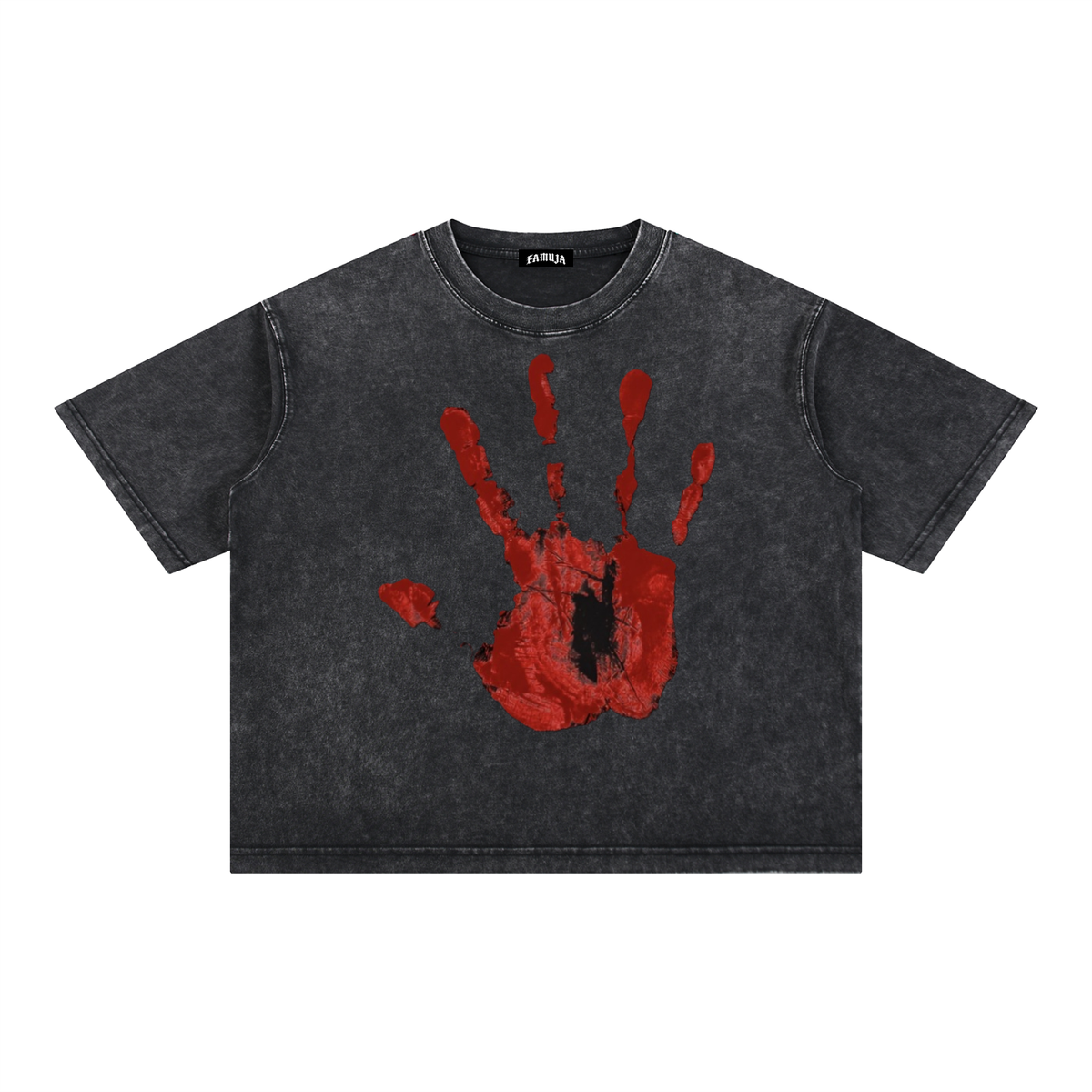 FAMUJA Marcado Red Hand Mineral-Wash T-Shirt