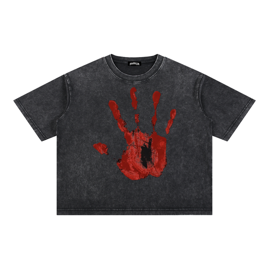 FAMUJA Marcado Red Hand Mineral-Wash T-Shirt