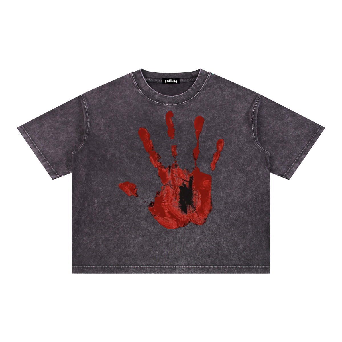 FAMUJA Marcado Red Hand Mineral-Wash T-Shirt